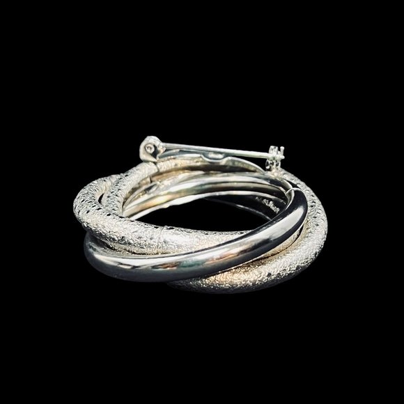 Vintage Silver Tone Triple Open Circles Brooch (4956) - Picture 5 of 5